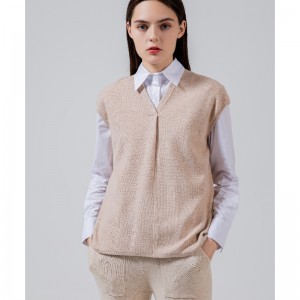 Faisean Taoide Simplí Fóillíochta Joker Bunúsach Cniotála Vest V-Muineál Beag 68053#