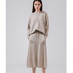 Olann ócáideach knit koodie dhá phíosa socraithe 69027#